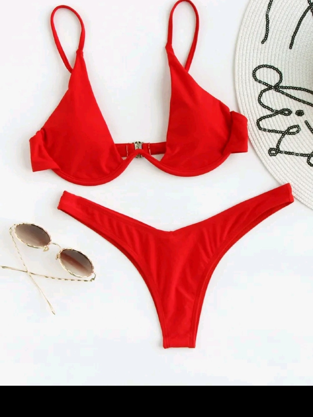 Red Underwire Bikini Set - Women's Swim